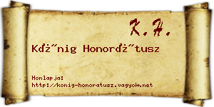 Kőnig Honorátusz névjegykártya